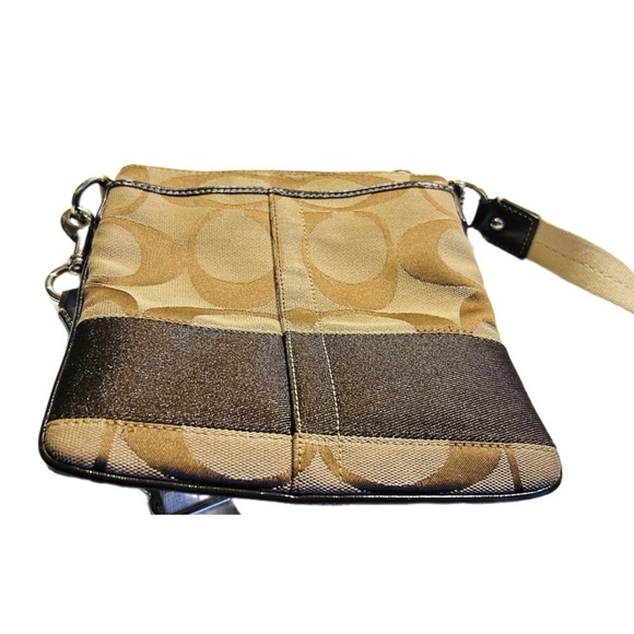 Coach Signature Brown/Tan Jacquard Crossbody Shoulder/Handbag - Picture 6 of 6